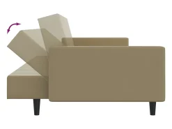 Sofá|vidaxl Sofá-cama de 2 lugares couro artificial cappuccino Castanho