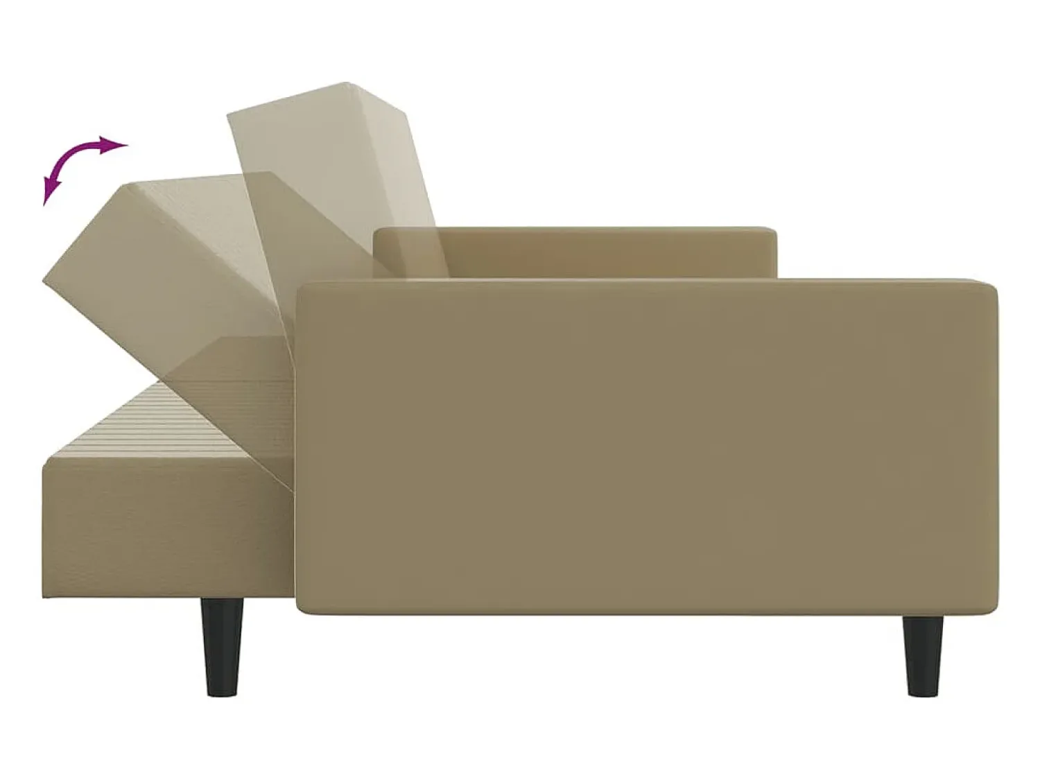 Sofá|vidaxl Sofá-cama de 2 lugares couro artificial cappuccino Castanho
