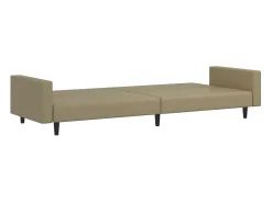Sofá|vidaxl Sofá-cama de 2 lugares couro artificial cappuccino Castanho