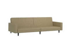 Sofá|vidaxl Sofá-cama de 2 lugares couro artificial cappuccino Castanho