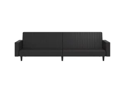Sofá| Sofá-cama de 2 lugares couro artificial PT661277 Preto