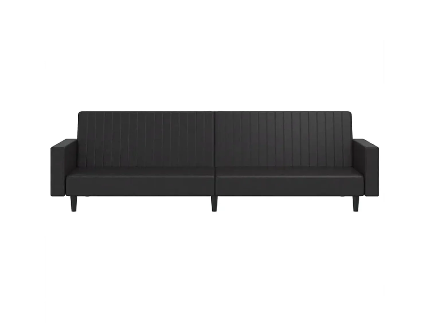 Sofá| Sofá-cama de 2 lugares couro artificial PT661277 Preto