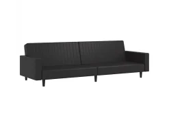 Sofá| Sofá-cama de 2 lugares couro artificial PT661277 Preto