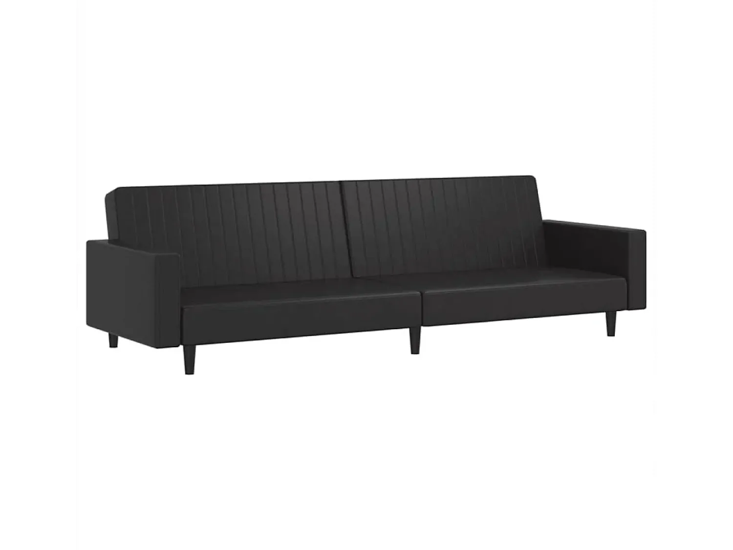 Sofá| Sofá-cama de 2 lugares couro artificial PT661277 Preto
