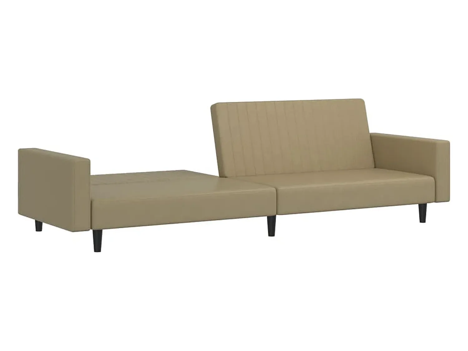 Sofá-cama de 2 lugares couro artificial cappuccino PT552364^ Sofá