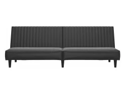 New Sofá-cama de 2 lugares couro artificial PT987385 Preto