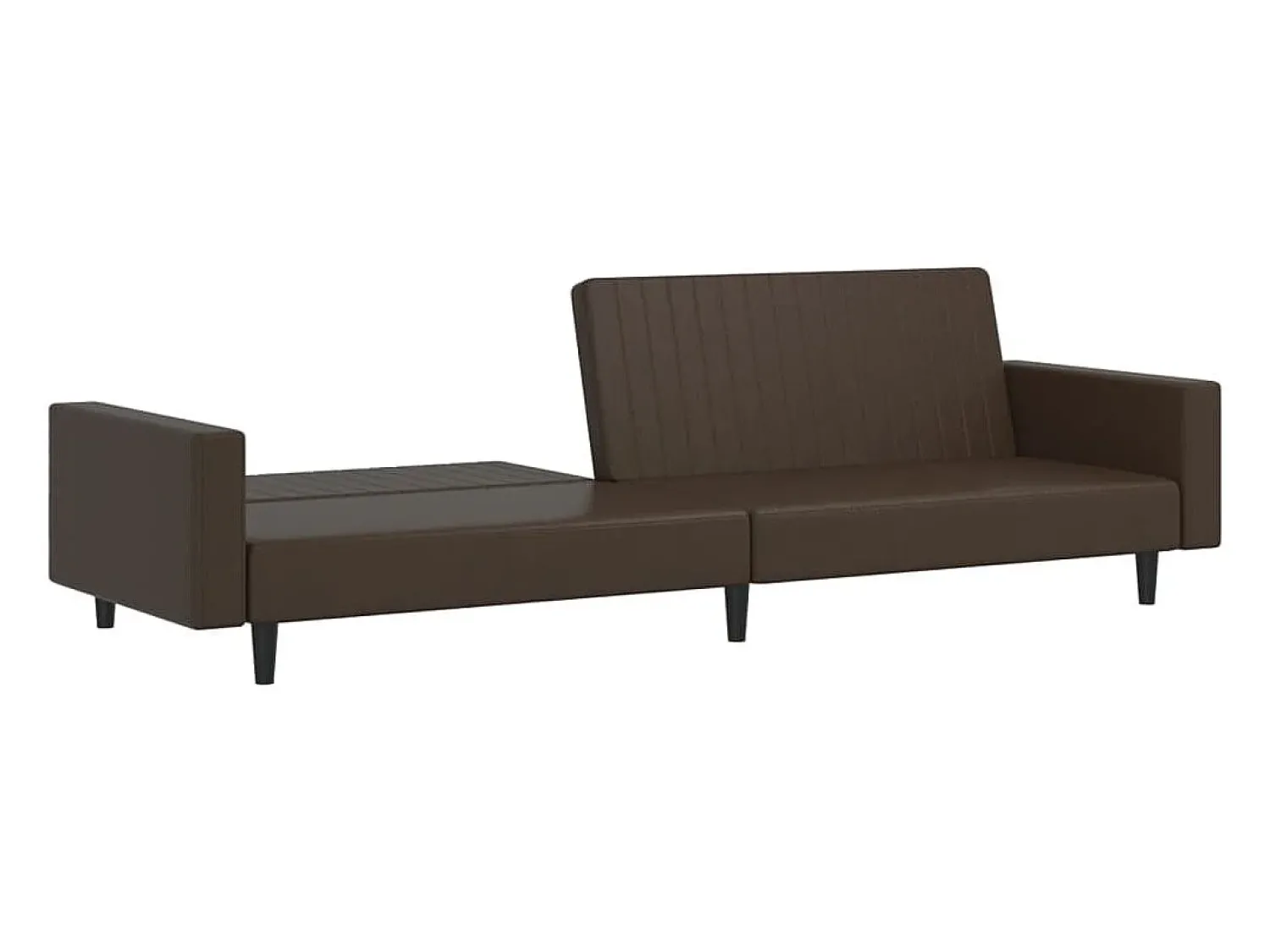 Discount Sofá-cama de 2 lugares couro artificial PT422595 Castanho