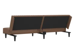 Outlet vidaxl Sofá-cama de 2 lugares couro artificial Castanho