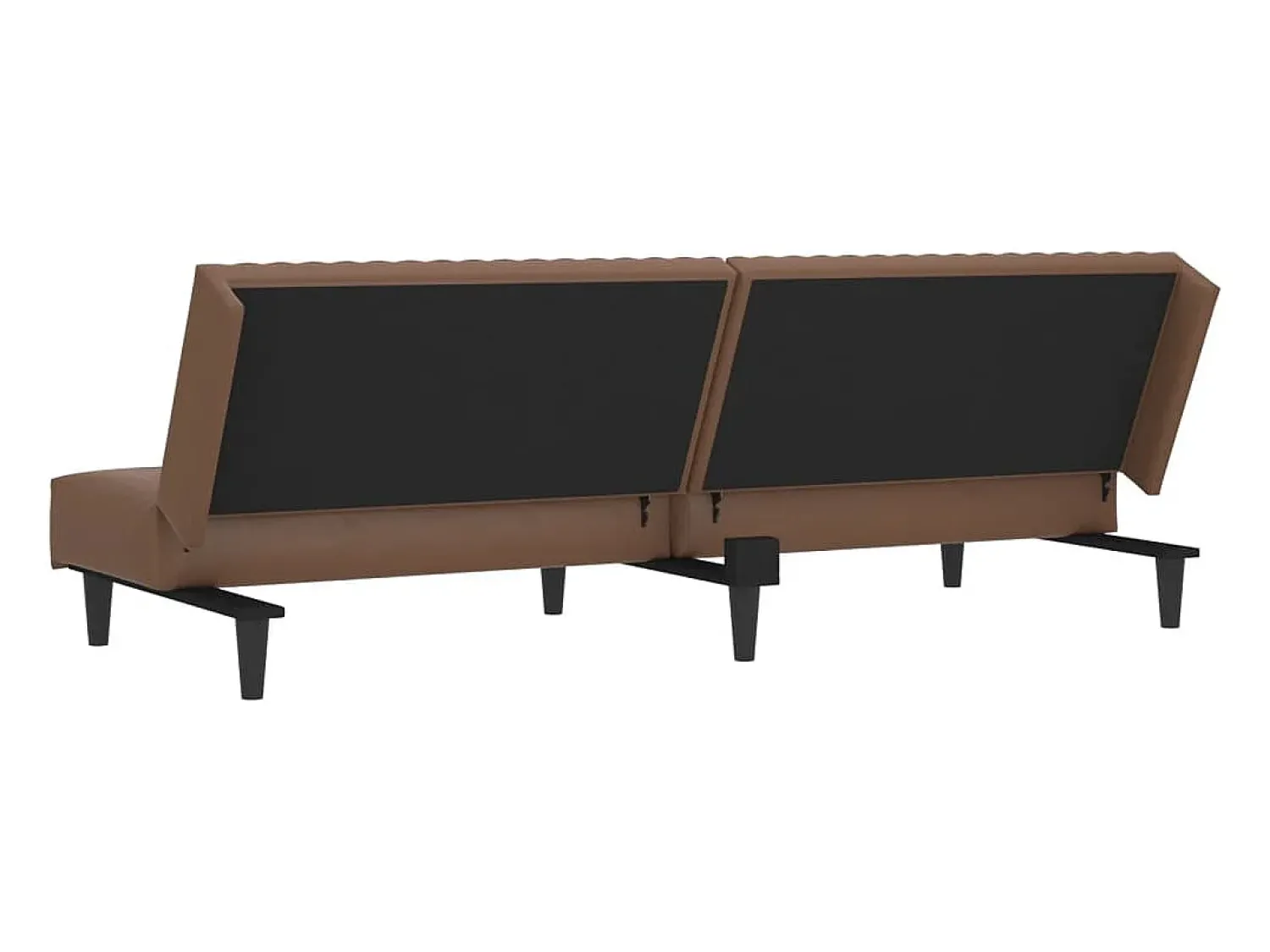 Outlet vidaxl Sofá-cama de 2 lugares couro artificial Castanho