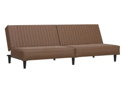 Outlet vidaxl Sofá-cama de 2 lugares couro artificial Castanho