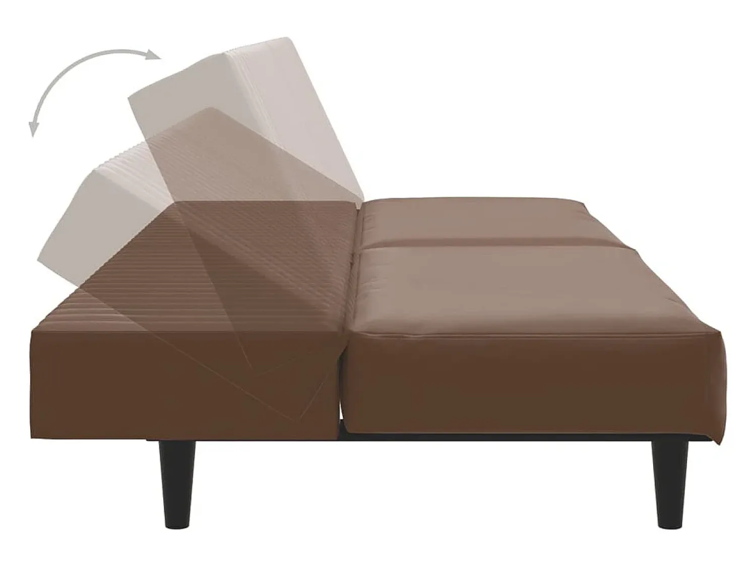 Outlet vidaxl Sofá-cama de 2 lugares couro artificial Castanho