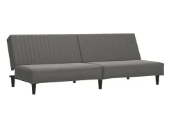 Sofá| Sofá-cama de 2 lugares couro artificial PT522194 Cinzento