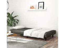 Sofá| Sofá-cama de 2 lugares couro artificial PT522194 Cinzento