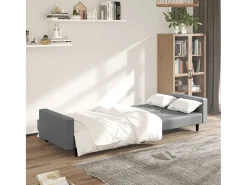 Outlet Sofá-cama de 2 lugares couro artificial PT907746 Cinzento