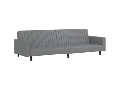 Outlet Sofá-cama de 2 lugares couro artificial PT907746 Cinzento