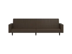 Outlet vidaxl Sofá-cama de 2 lugares couro artificial Castanho