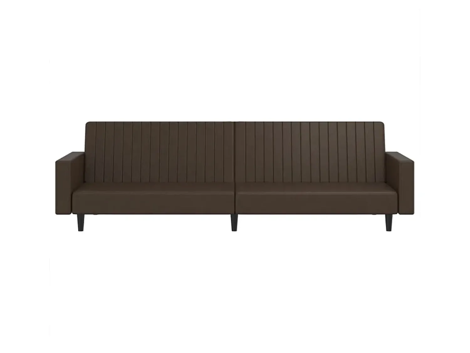 Outlet vidaxl Sofá-cama de 2 lugares couro artificial Castanho