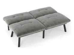 Discount Hauss Spole Sofá-cama de 2 lugares em , veludo e metal, com pés pretos. Cinzento