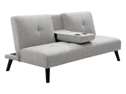 Sofá|Vente-unique Sofá-cama de 3 lugares em tecido cinza claro com mesa CLOSIPA Cinzento claro