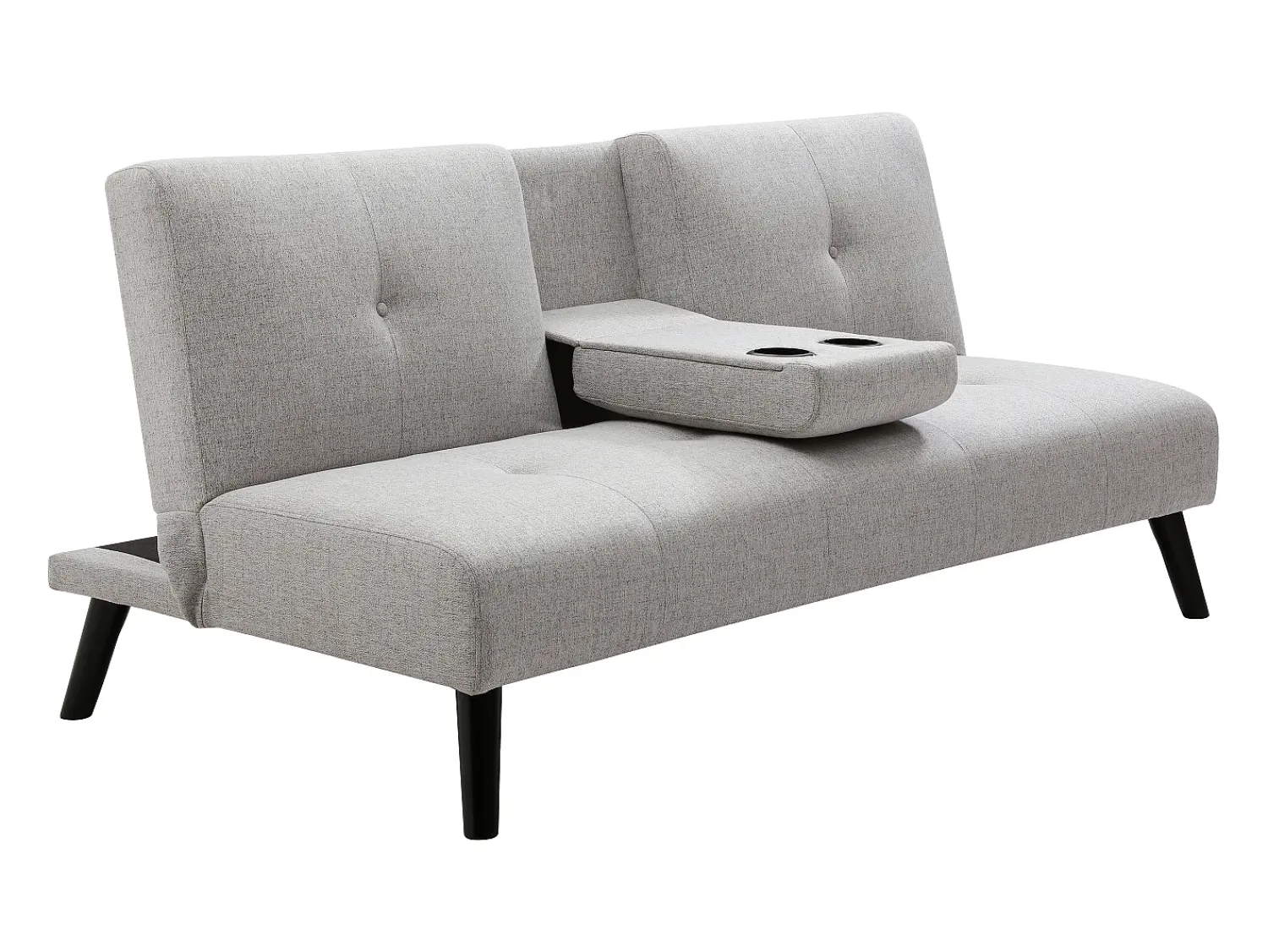 Sofá|Vente-unique Sofá-cama de 3 lugares em tecido cinza claro com mesa CLOSIPA Cinzento claro