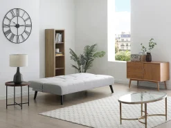 Sofá|Vente-unique Sofá-cama de 3 lugares em tecido cinza claro com mesa CLOSIPA Cinzento claro