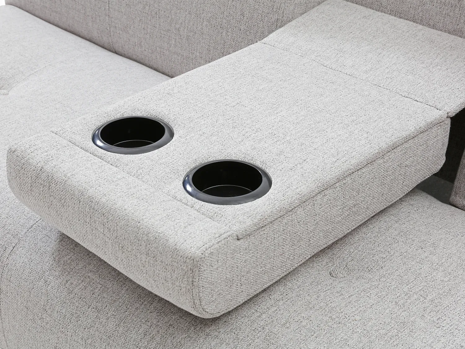 Sofá|Vente-unique Sofá-cama de 3 lugares em tecido cinza claro com mesa CLOSIPA Cinzento claro