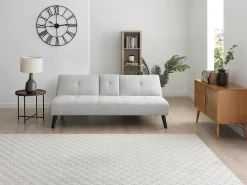Sofá|Vente-unique Sofá-cama de 3 lugares em tecido cinza claro com mesa CLOSIPA Cinzento claro