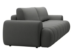 Vente-unique Sofá-cama de 4 lugares em tecido cinza FRIDORA^ Sofá