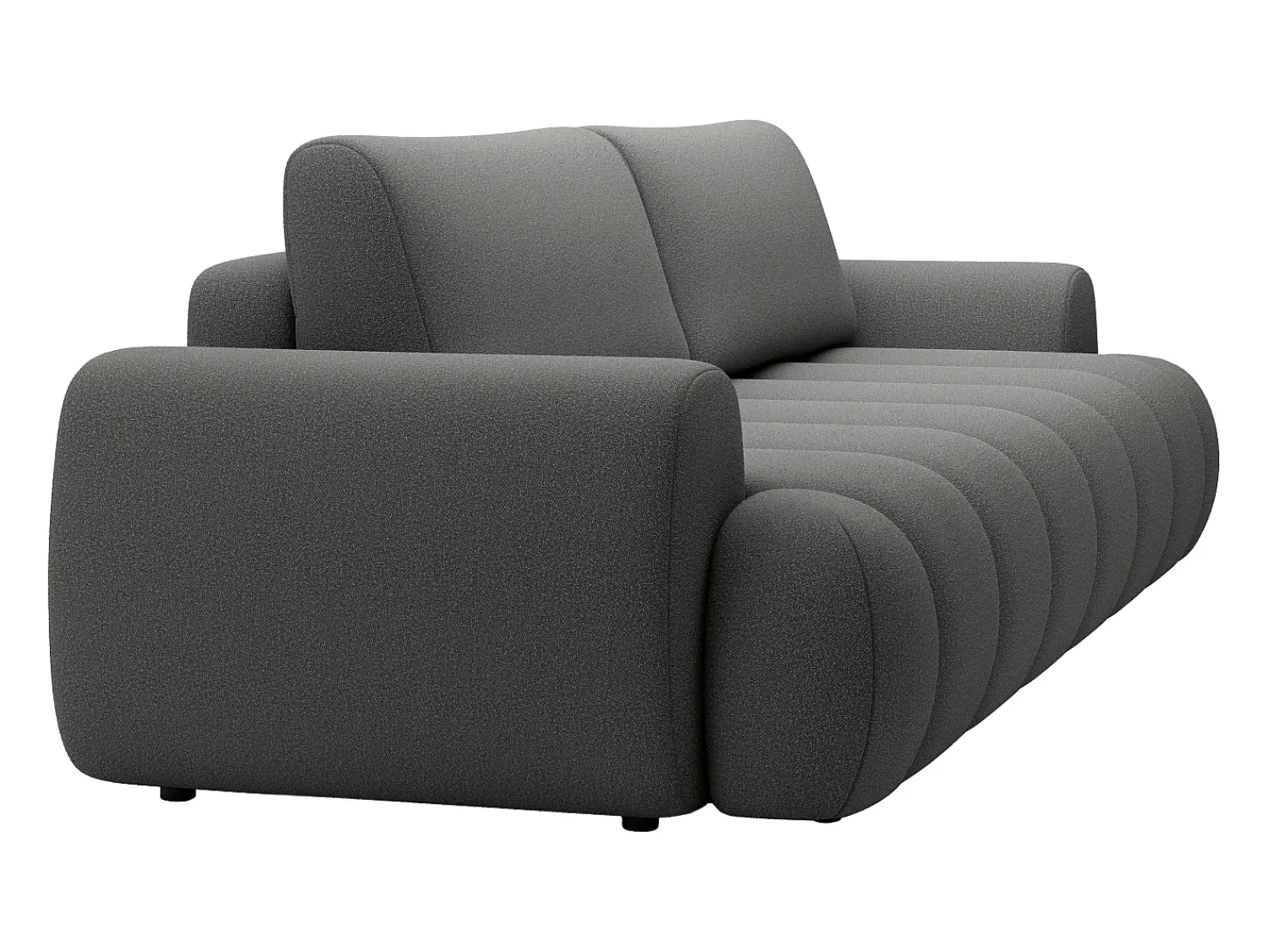 Vente-unique Sofá-cama de 4 lugares em tecido cinza FRIDORA^ Sofá
