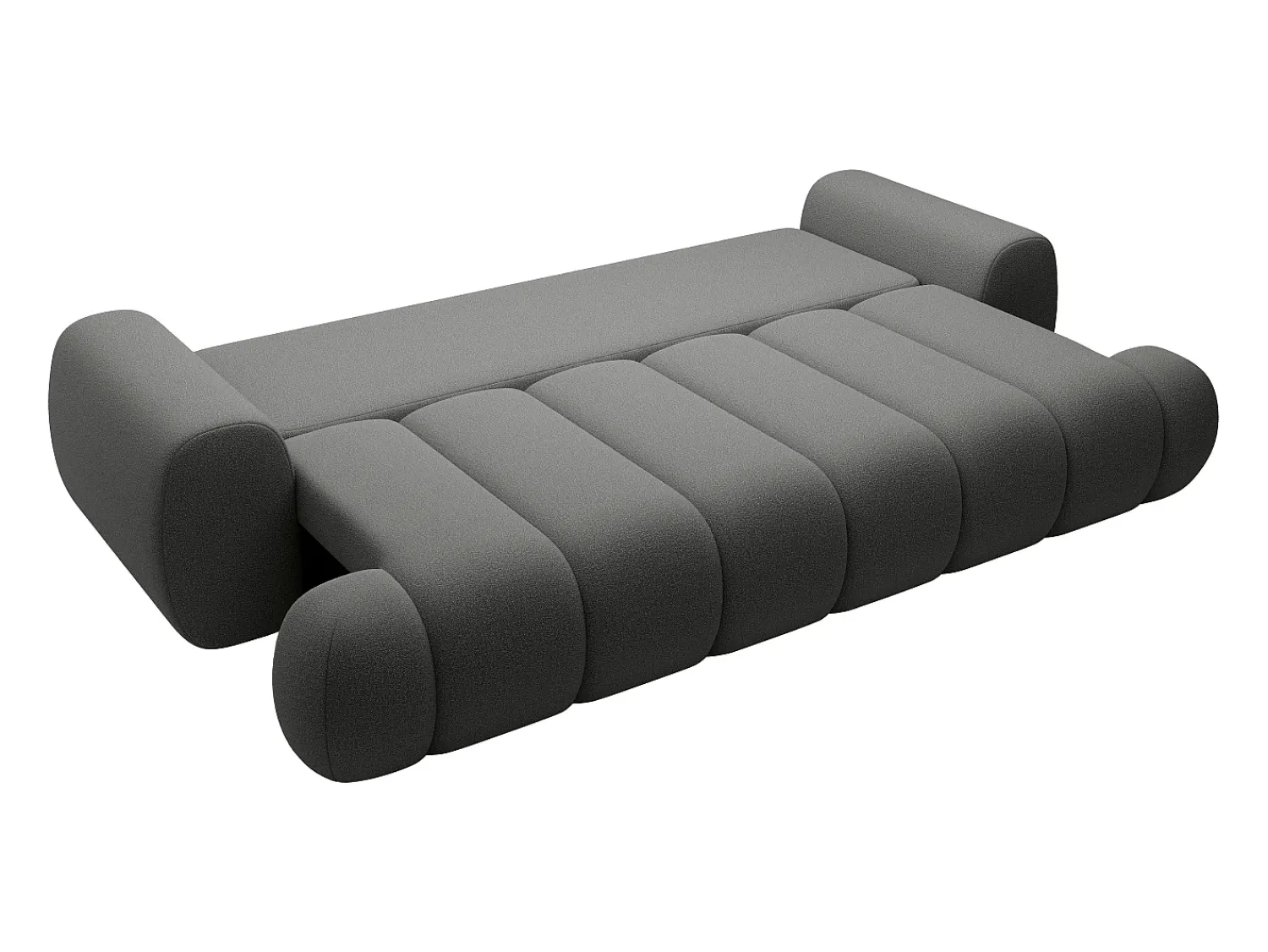 Vente-unique Sofá-cama de 4 lugares em tecido cinza FRIDORA^ Sofá