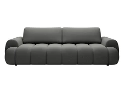 Vente-unique Sofá-cama de 4 lugares em tecido cinza FRIDORA^ Sofá