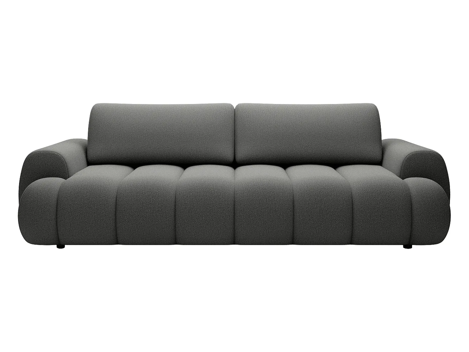 Vente-unique Sofá-cama de 4 lugares em tecido cinza FRIDORA^ Sofá