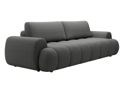 Vente-unique Sofá-cama de 4 lugares em tecido cinza FRIDORA^ Sofá