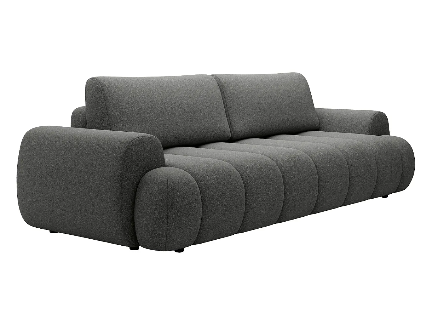 Vente-unique Sofá-cama de 4 lugares em tecido cinza FRIDORA^ Sofá