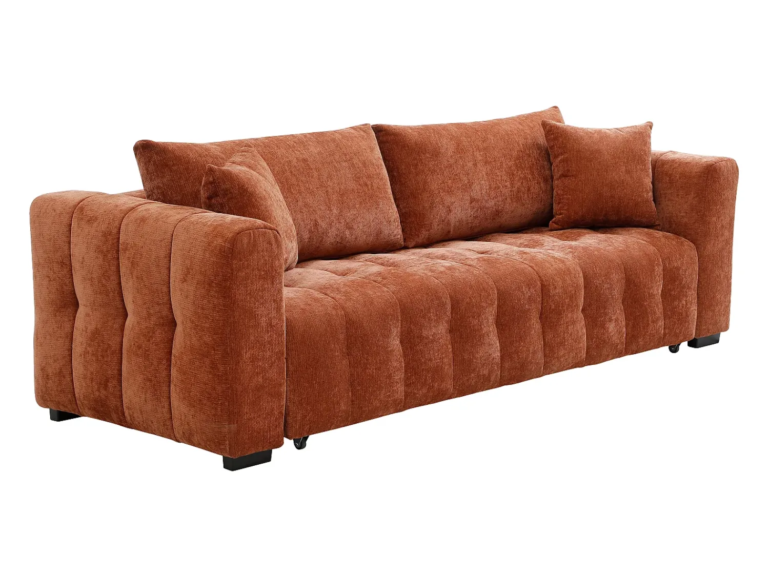 Vente-unique Sofá-cama de 3 lugares em tecido texturizado PANILO^ Sofá