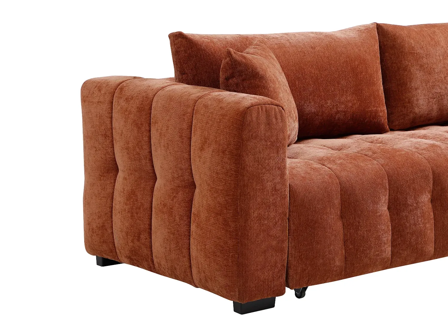 Vente-unique Sofá-cama de 3 lugares em tecido texturizado PANILO^ Sofá