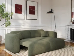 Sofá*Maison Céphy Sofá-cama de 4 lugares em tecido mesclado POGNI da Verde