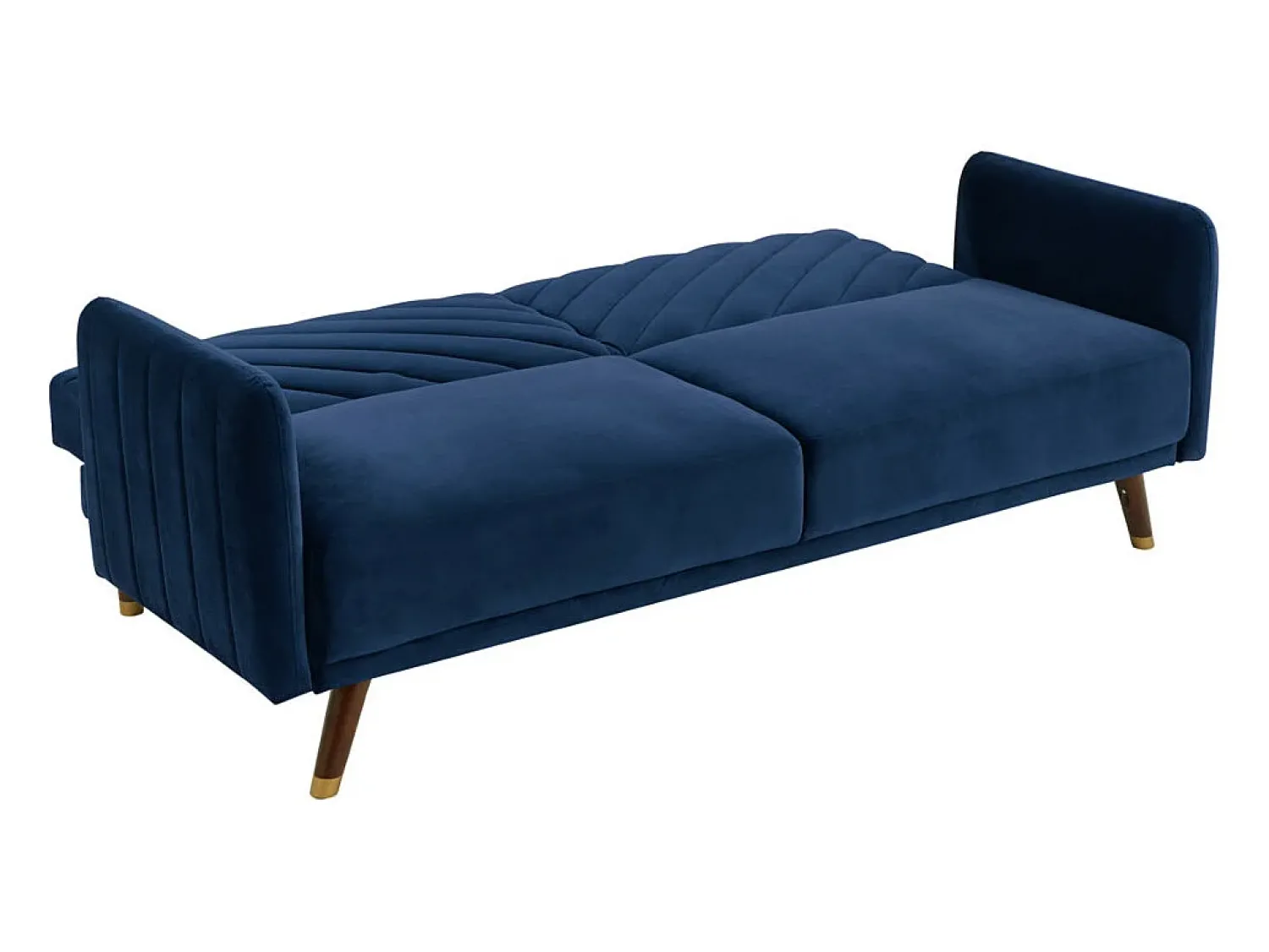Vente-unique Sofá-cama de 3 lugares em veludo azul JORIS^ Sofá