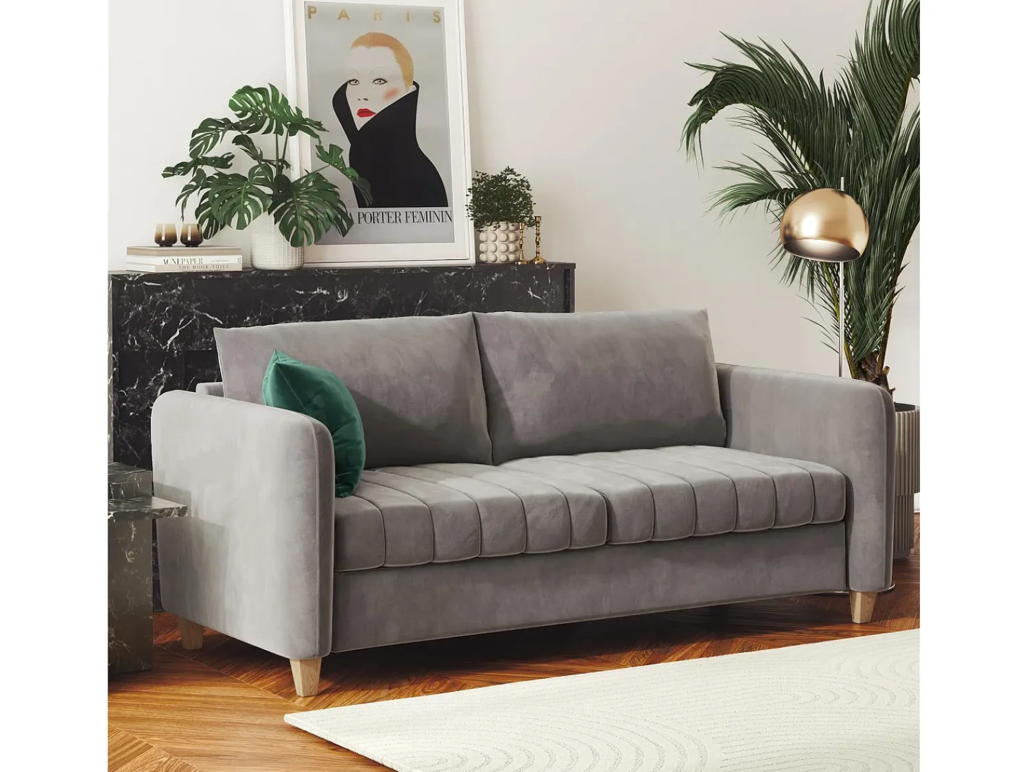 CosmoLiving by Cosmopolitan Sofá-cama de 3 lugares Felix claro^ Sofá