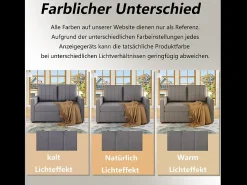 Hot Merax Sofá-cama de 2 lugares, sofá-cama dobrável em tecido de linho - 127 x 75/180 x 94 cm - com função dormir e encosto ajustável - Cinza Cinzento