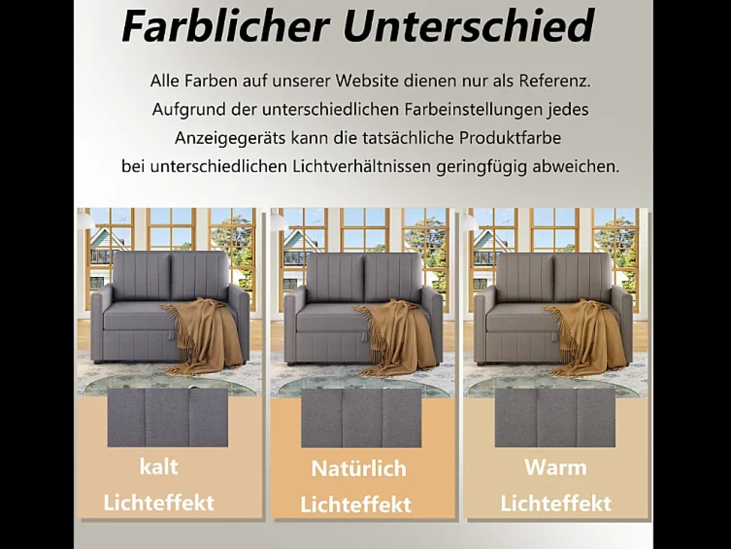 Hot Merax Sofá-cama de 2 lugares, sofá-cama dobrável em tecido de linho - 127 x 75/180 x 94 cm - com função dormir e encosto ajustável - Cinza Cinzento