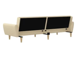 Sofá|vidaxl Sofá-cama de 2 lugares tecido cor Creme