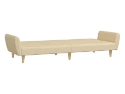 Sofá|vidaxl Sofá-cama de 2 lugares tecido cor Creme