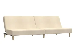 Online vidaxl Sofá-cama de 2 lugares tecido cor Creme