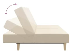 Online vidaxl Sofá-cama de 2 lugares tecido cor Creme
