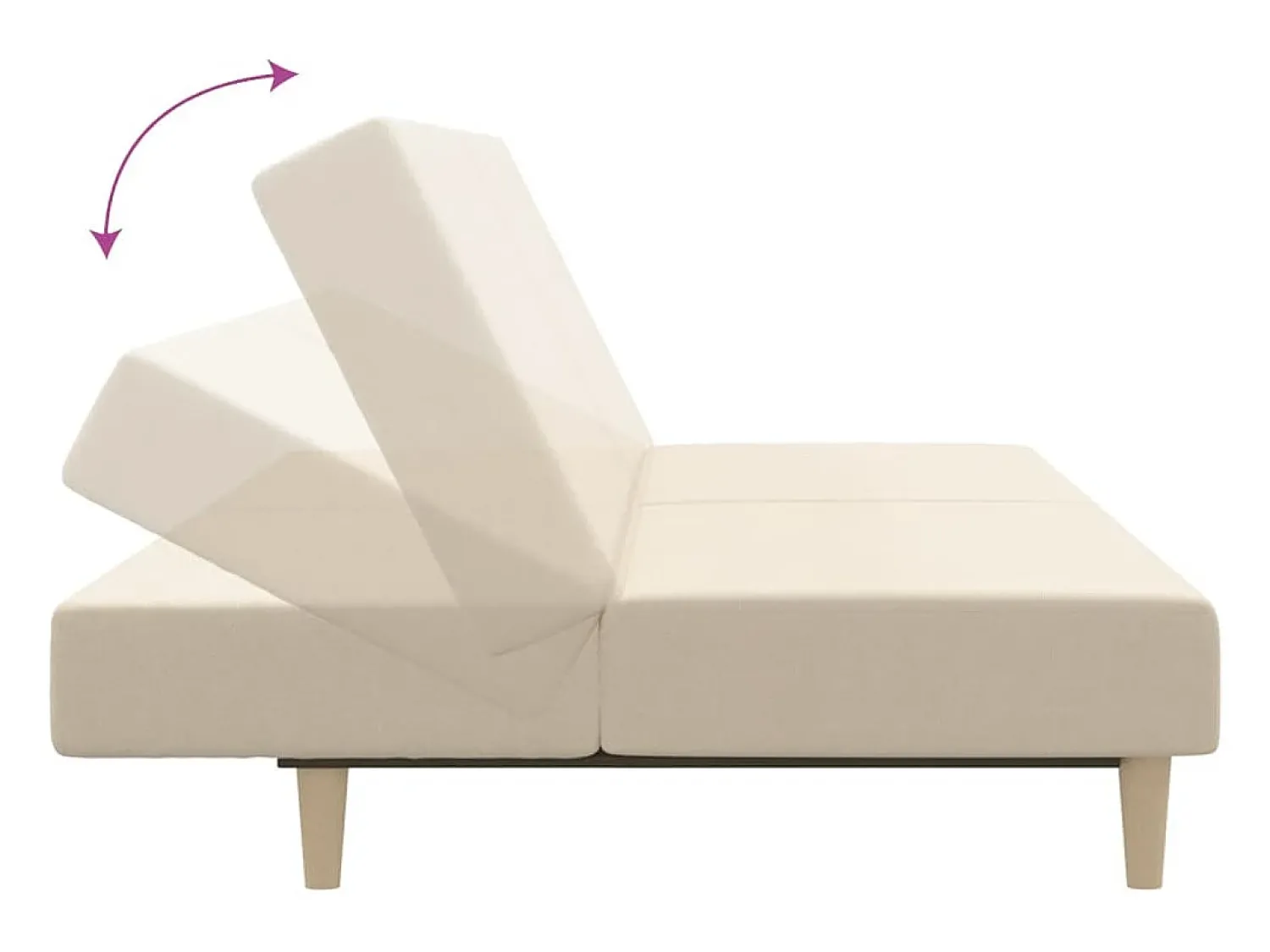 Online vidaxl Sofá-cama de 2 lugares tecido cor Creme