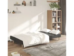Sofá-cama de 2 lugares tecido -escuro PT739278^ Sofá