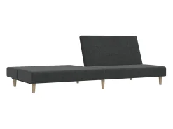Sofá-cama de 2 lugares tecido -escuro PT739278^ Sofá