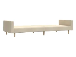 Outlet vidaxl Sofá-cama de 2 lugares tecido cor Creme