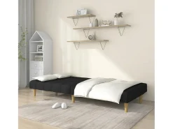 Best Sofá-cama de 2 lugares tecido PT455593 Preto